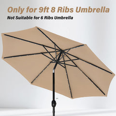 Back view of Simple Deluxe 9' Patio Umbrella Replacement Canopy with 8 ribs