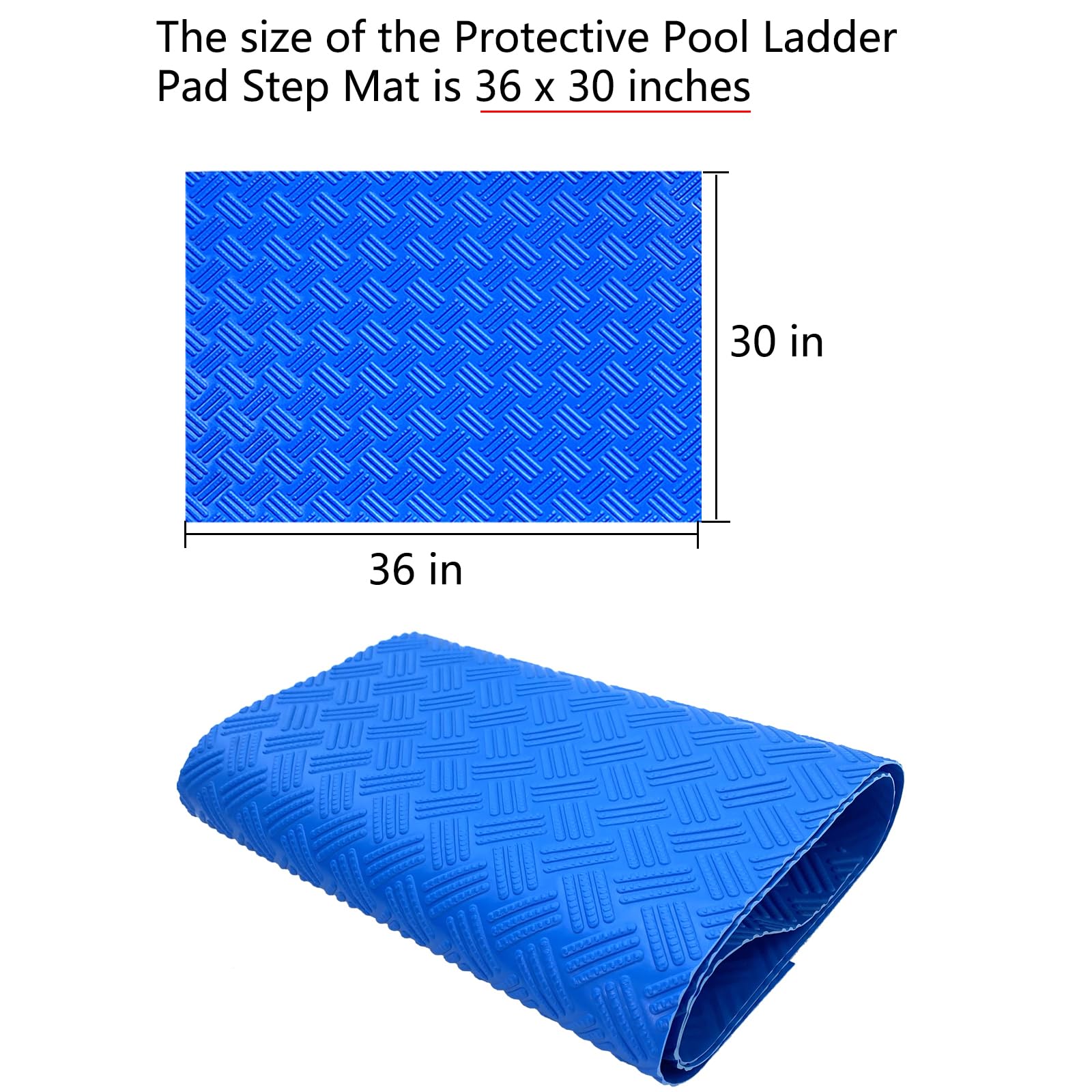 Back view of SKARUMMER Pool Ladder Mat showing non-slip texture