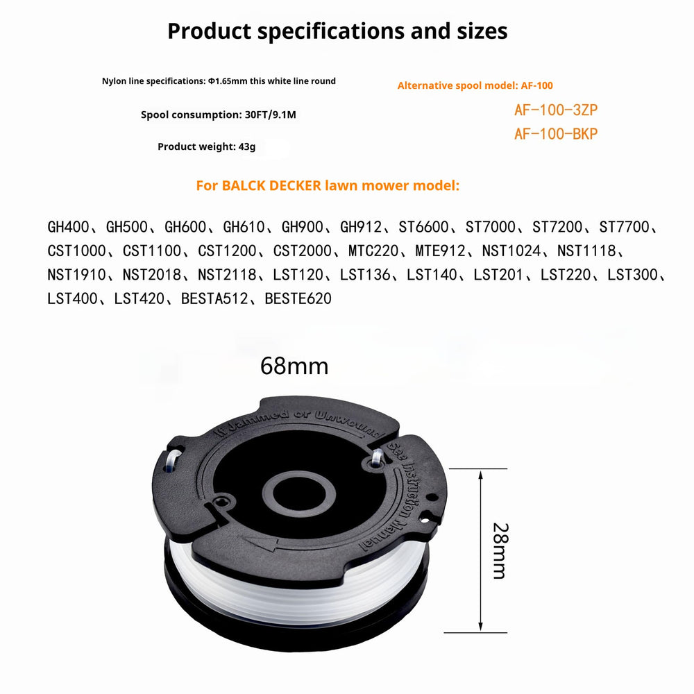 Back view of SLTG2020 Weed Eater Spool