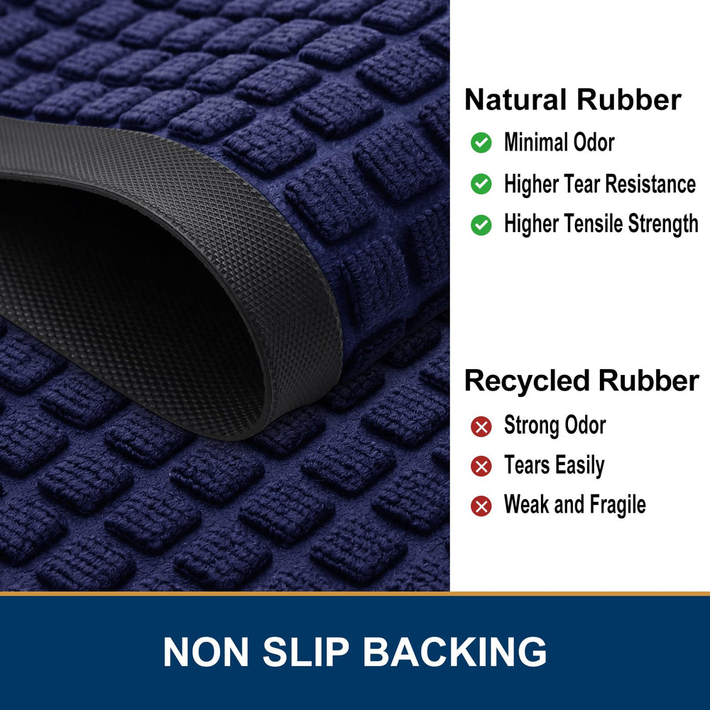 Back view of Smiry Front Door Mat with non-slip rubber layer