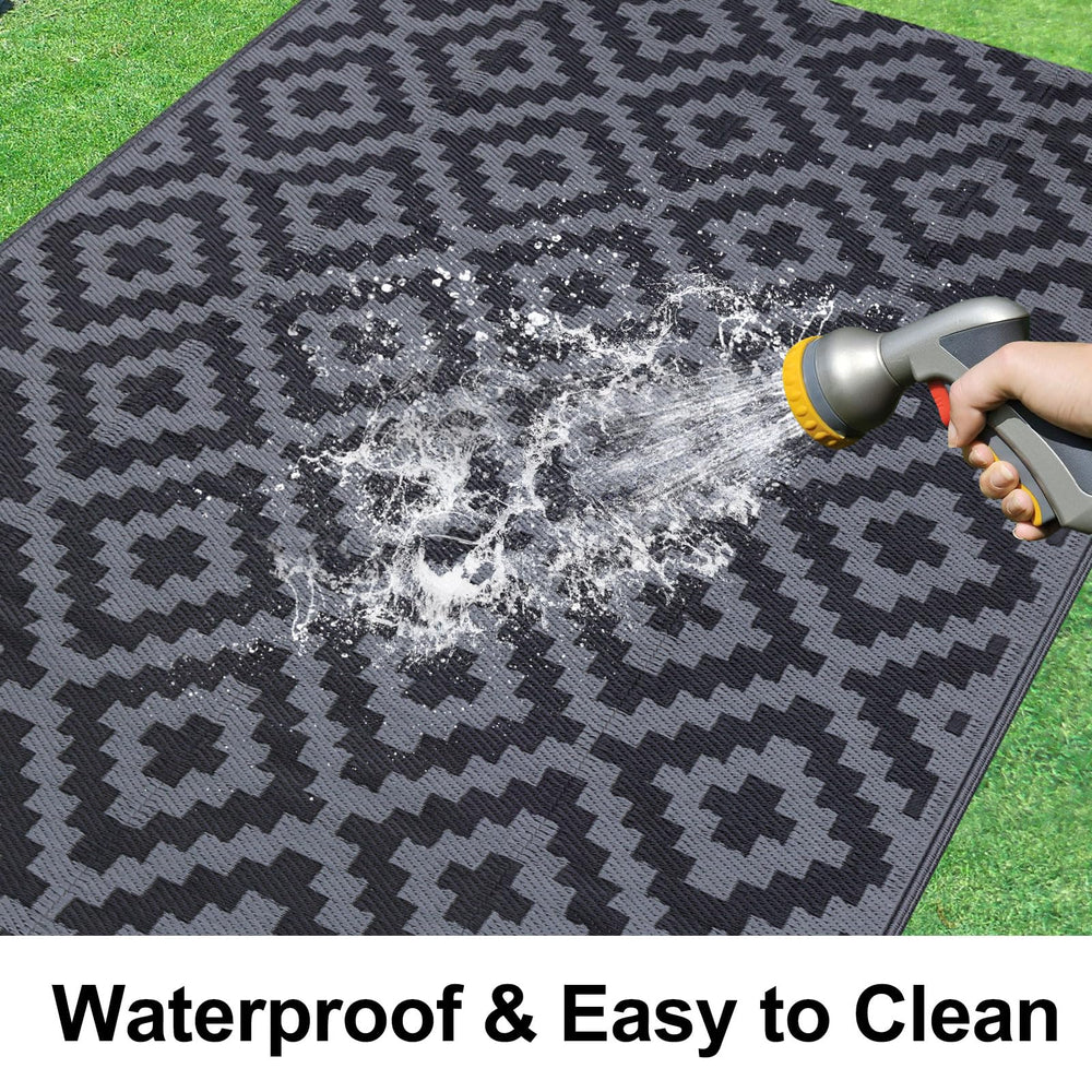 Back view of Smiry Outdoor Rug 8x10 ft waterproof mat