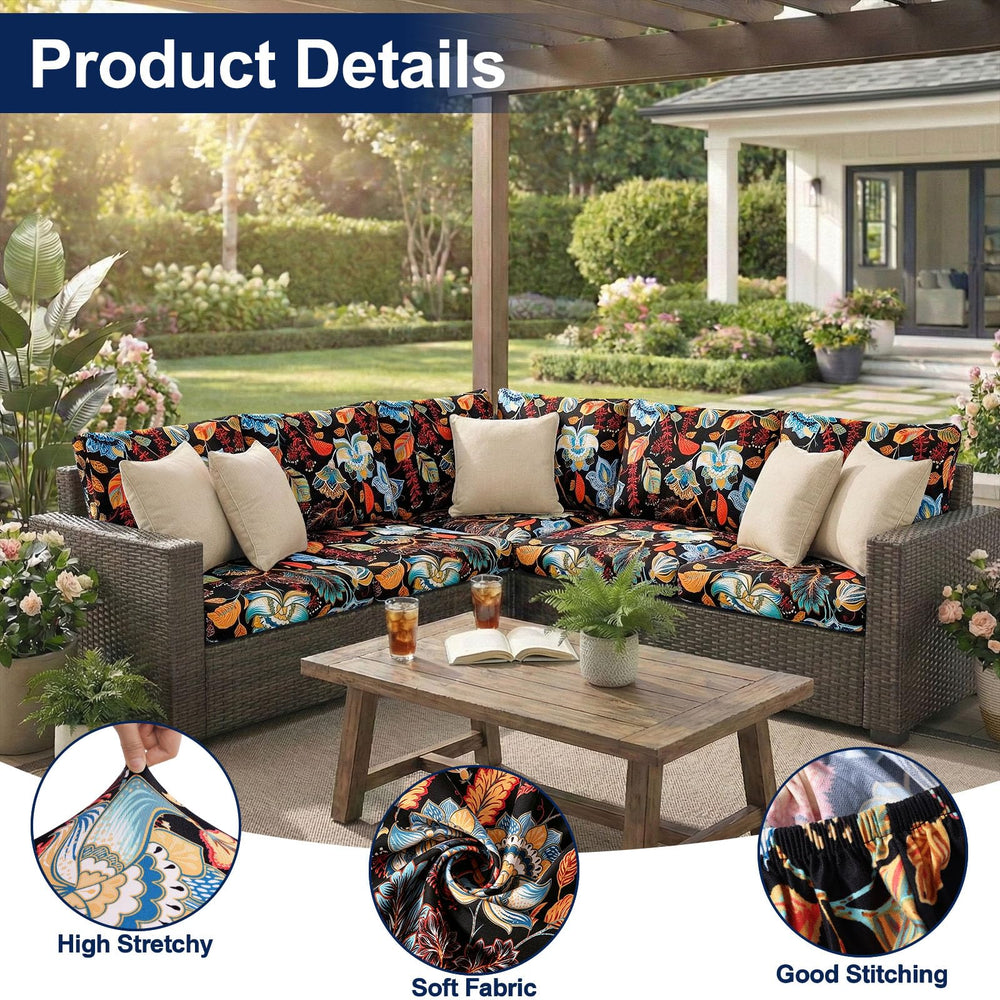 Back view of Smiry Waterproof Patio Cushion Cover