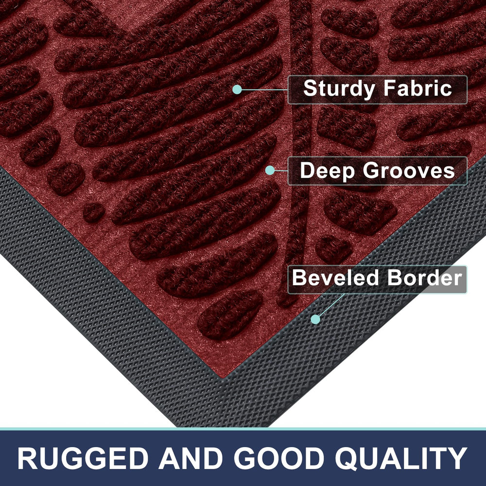 Back view of Smiry Welcome mat showing rubber backing