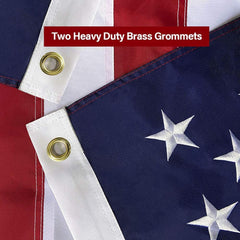 Back view of SolarStar American Flag showing brass grommets