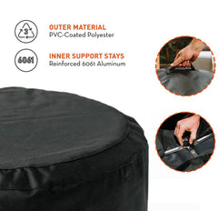 Back view of Solo Stove Bonfire Shelter fire pit cover showing material texture