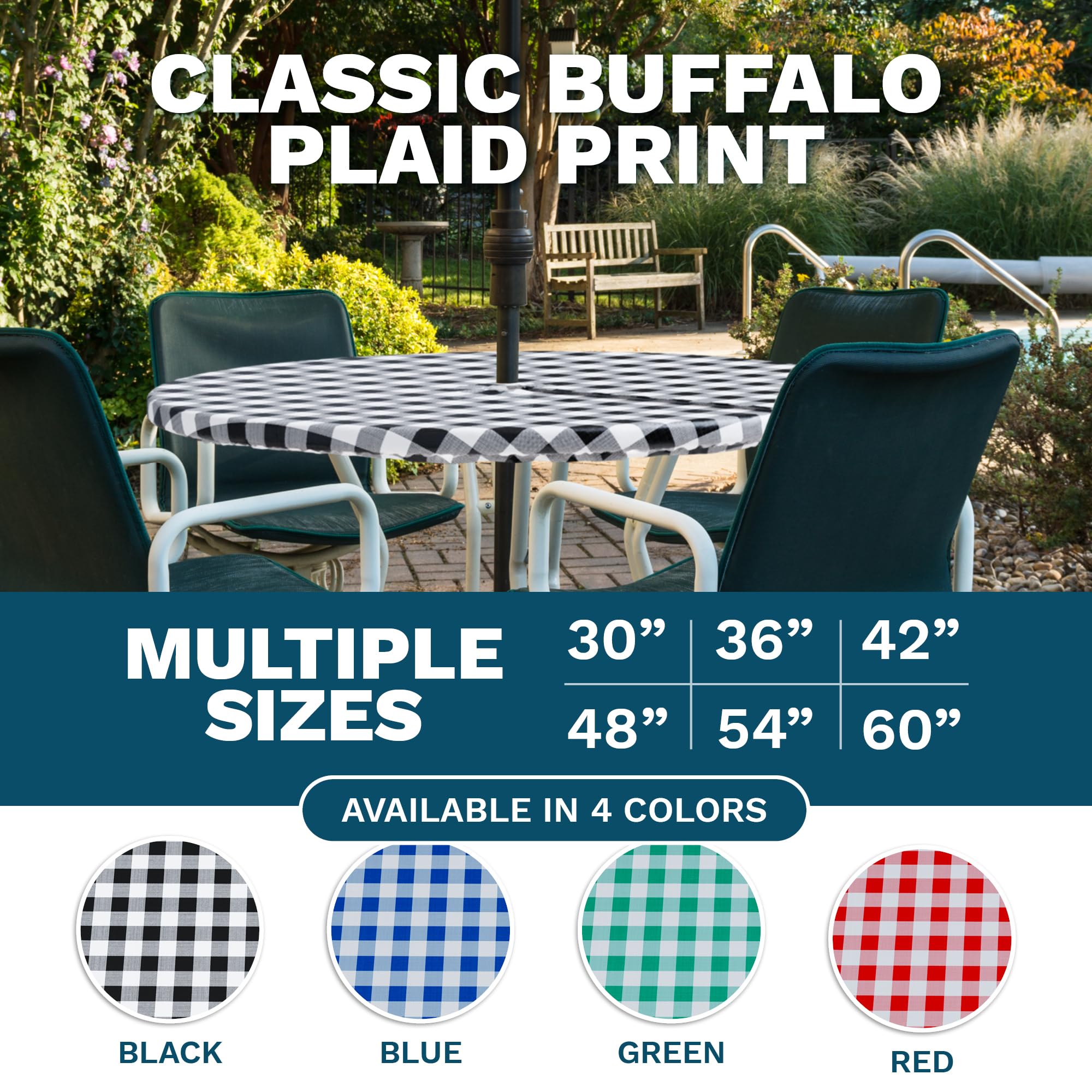 Back view of Sorfey Vinyl Tablecloth with flannel backing
