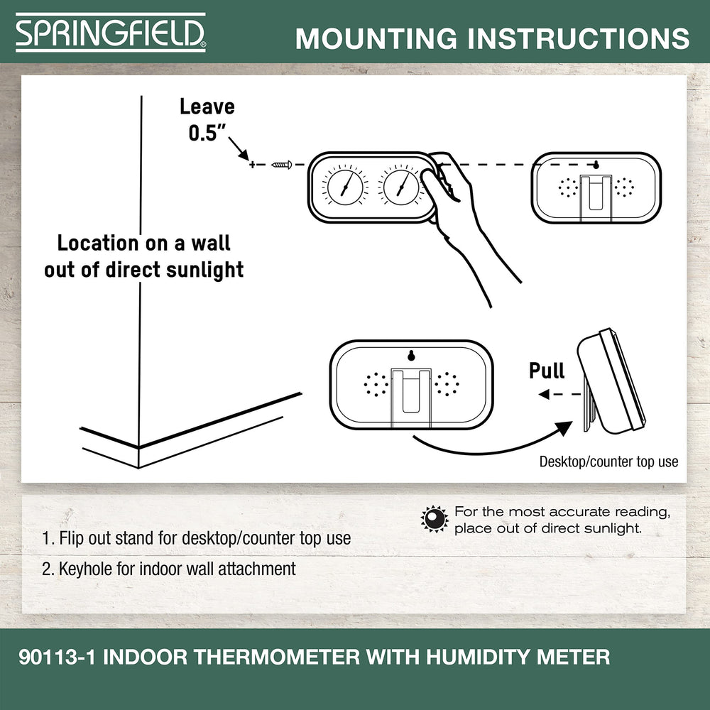 Back view of Springfield thermometer showing build quality