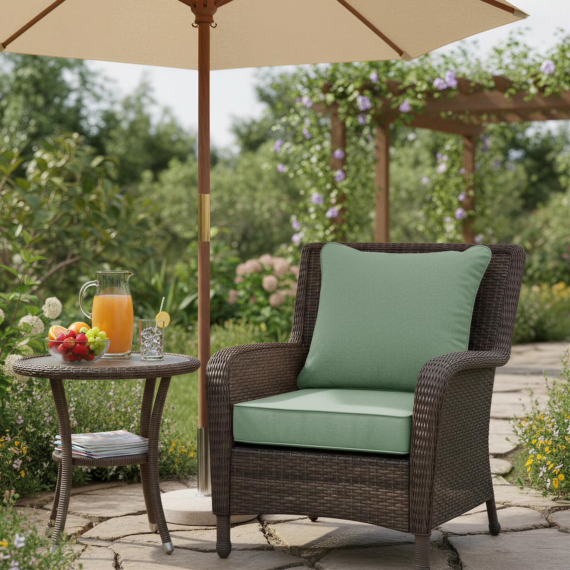 Back view of Summsun Outdoor Cushion 24x24 inch