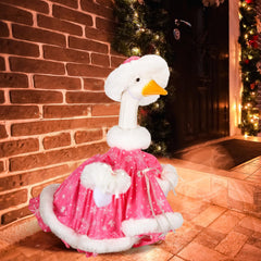 Back view of Suzile Christmas Porch Goose Outfit