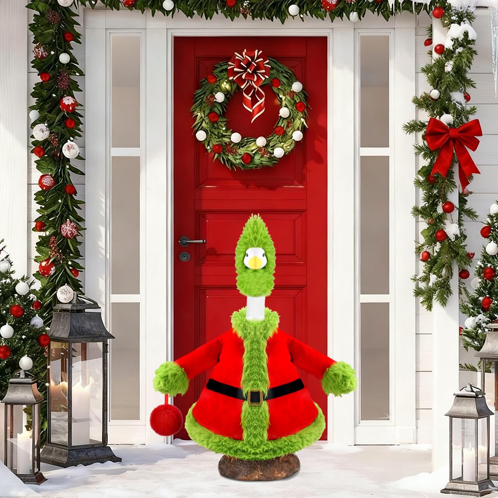 Back view of Teeanzo Christmas Goose Outfit with attachments