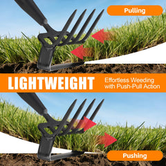 Back view of the EUIJOIP Garden Hoe showcasing the stirrup blade