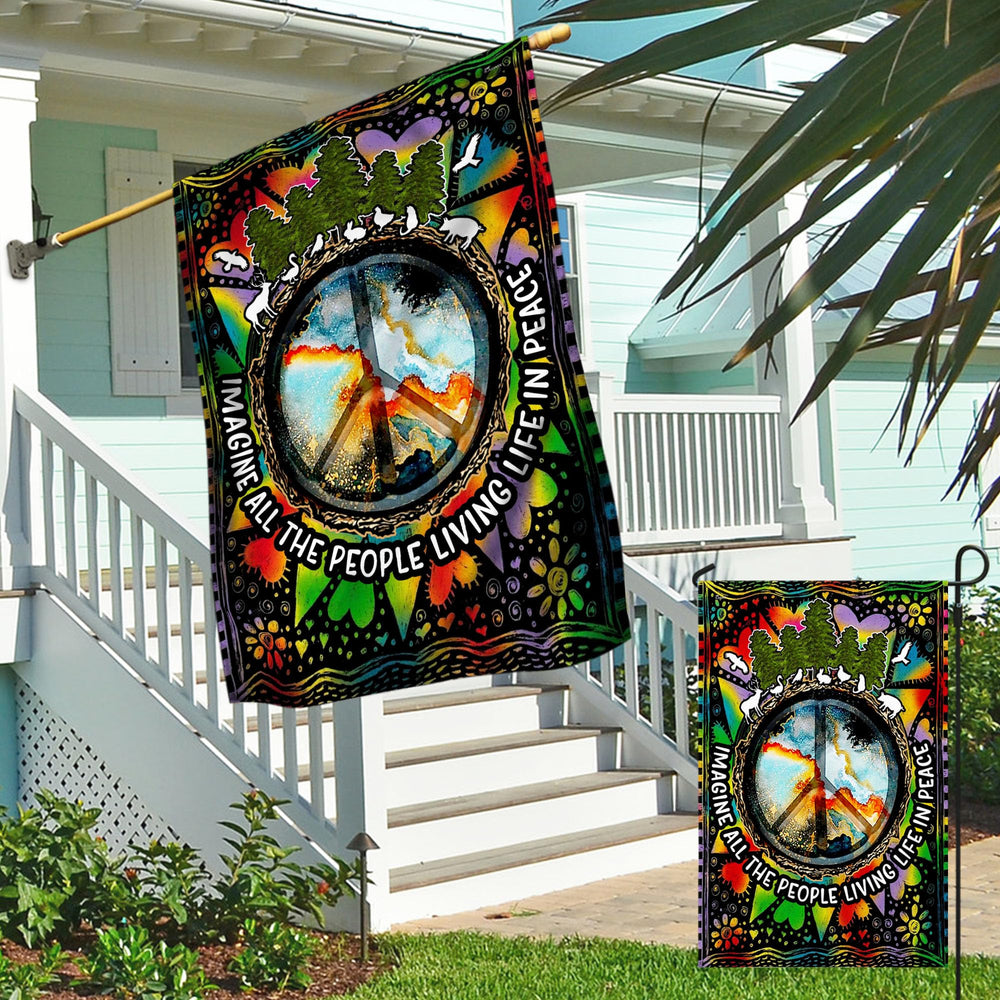 Back view of the FLAGWIX Hippie House Flag