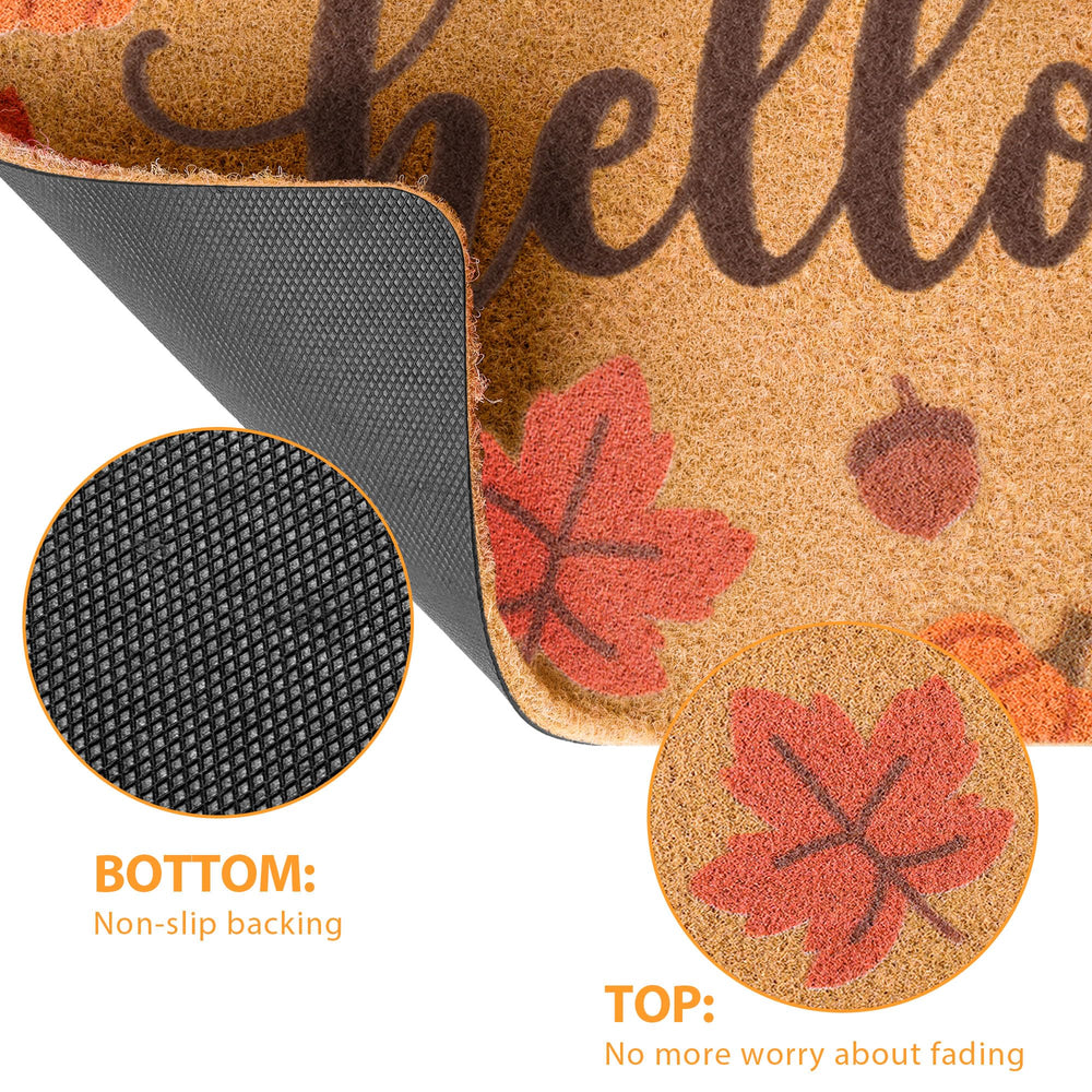 Back view of the Fttoyoly doormat showing non-slip rubber backing