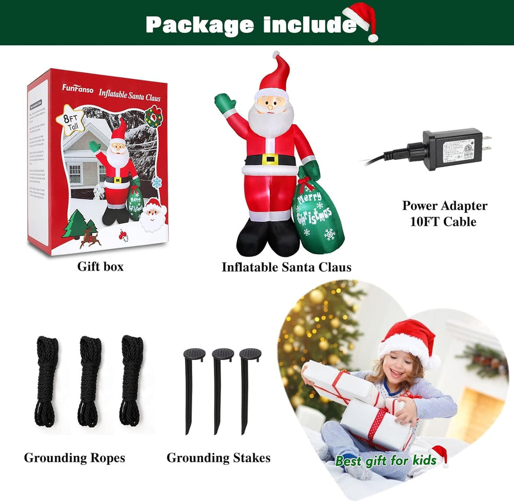 Back view of the FunFanso inflatable Santa Claus