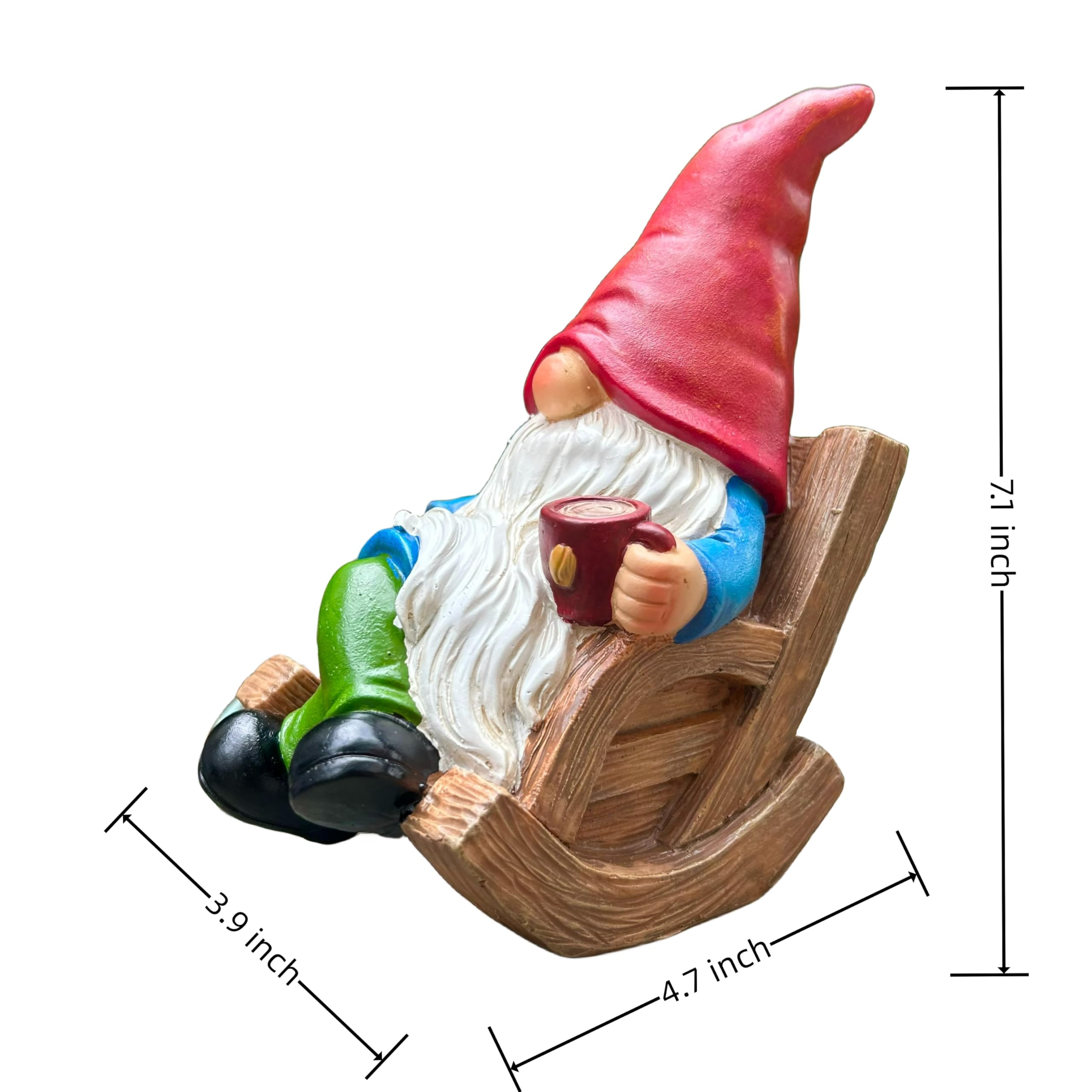 Back view of the gnome statue showcasing its detailed design