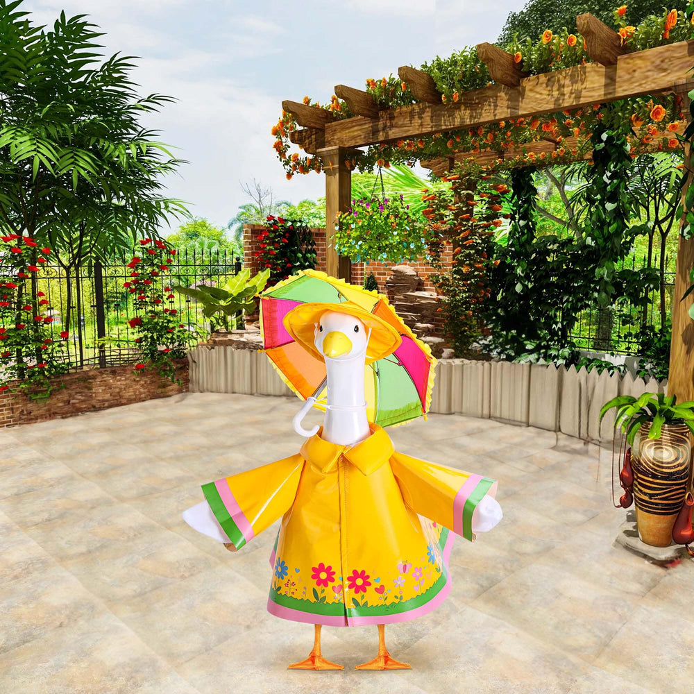 Back view of the goose outfit showing the umbrella