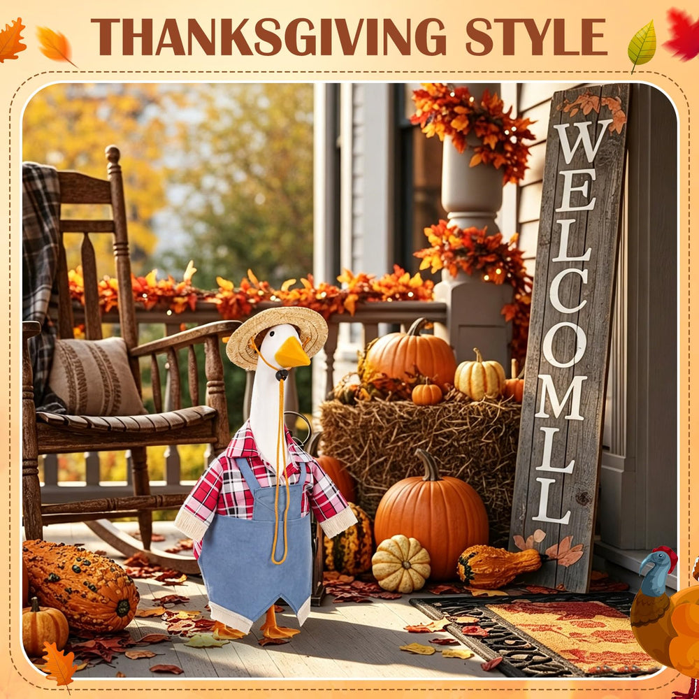 Back view of the Halloween goose outfit showing integrated design
