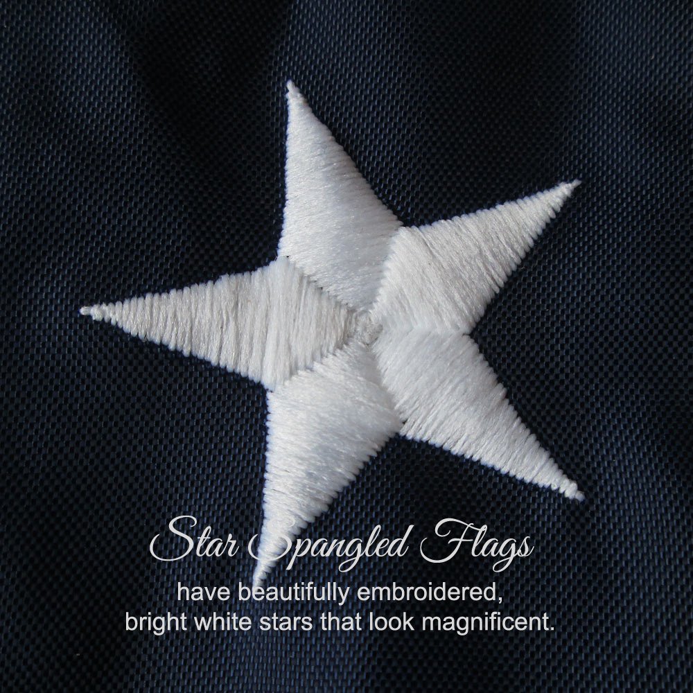 Back view of the heavy-duty nylon American Flag