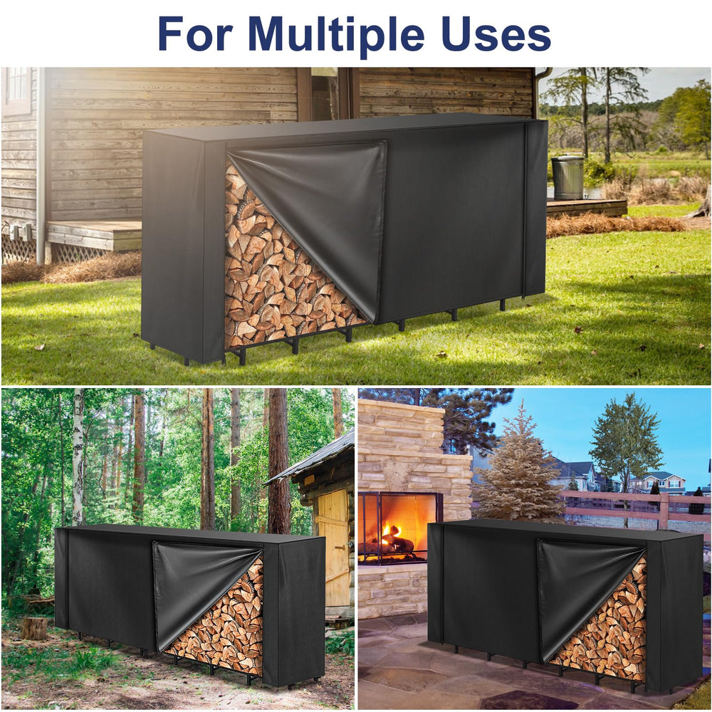 Back view of the HONEST OUTFITTERS Firewood Rack Cover