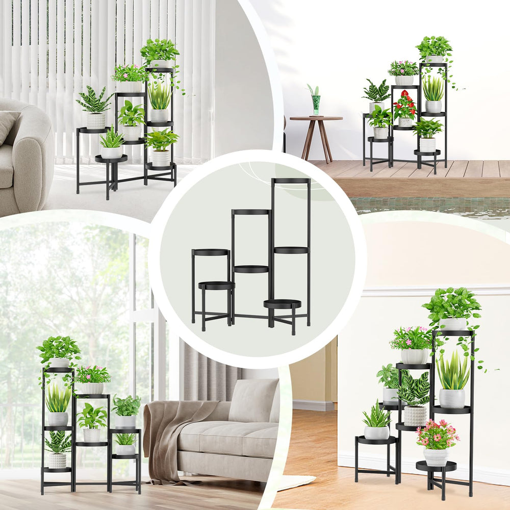 Back view of the iDavosic.ly 7 Tier Metal Plant Stand