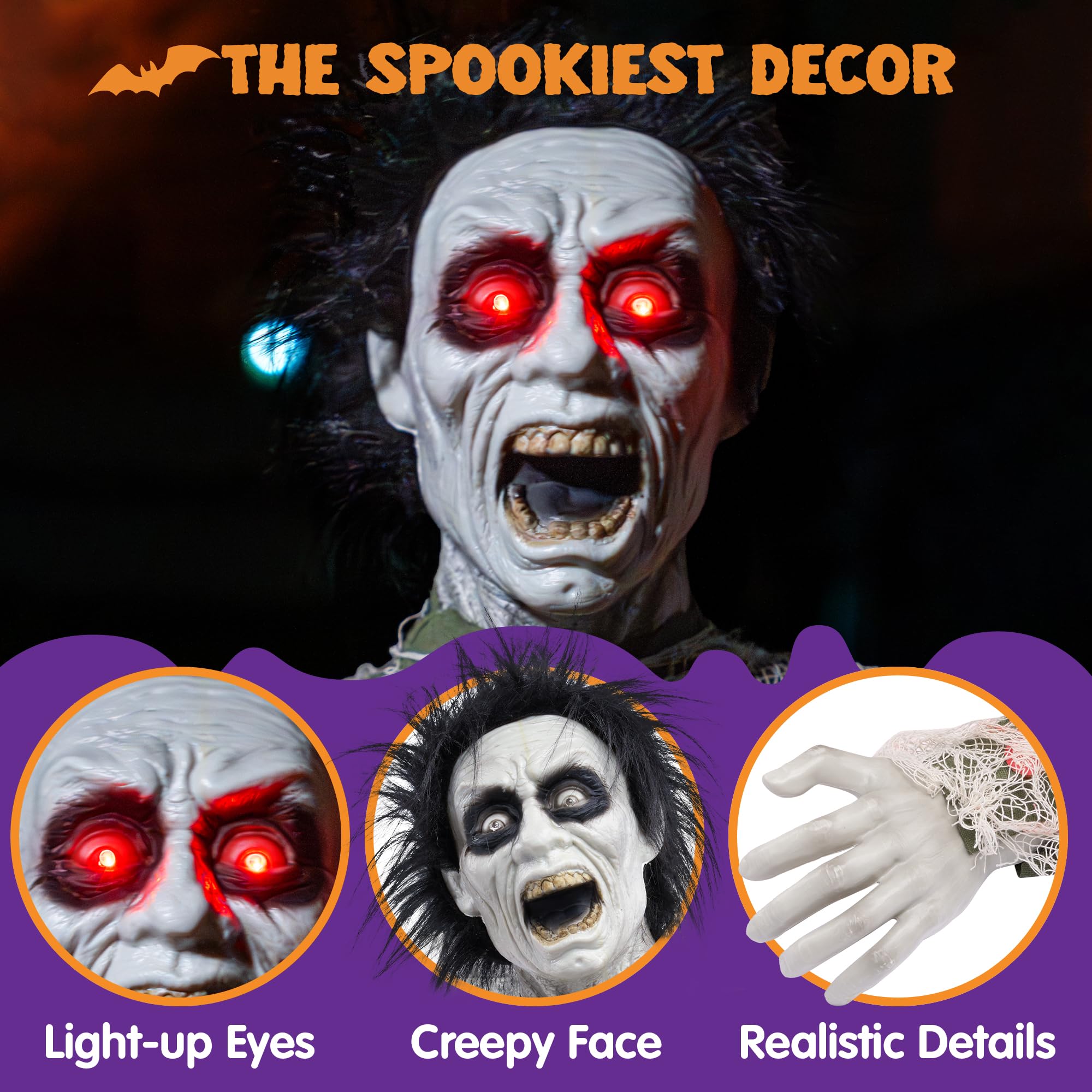 Back view of the JOYIN Zombie Groundbreaker with sound sensor