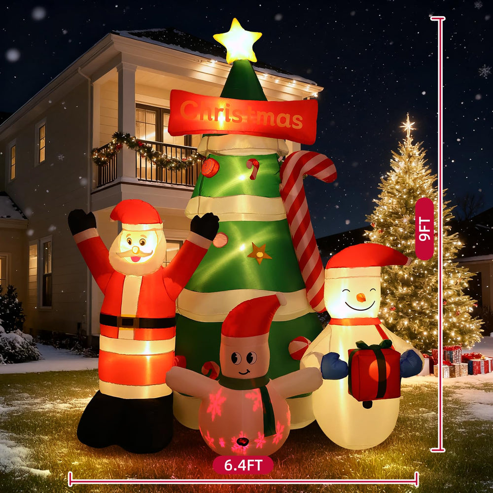 Back view of the Max Fun inflatable tree with ropes and plugs
