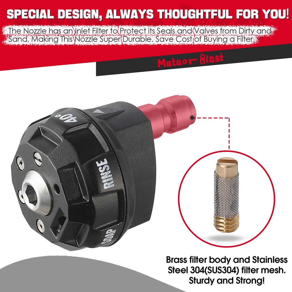 Back view of the Meteor Blast adjustable pressure washer nozzle