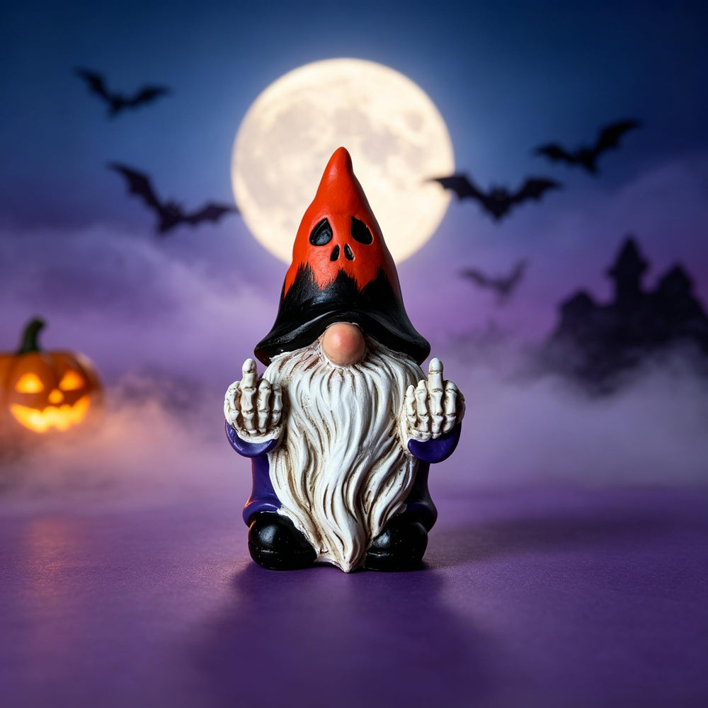 Back view of the Middle Finger Gnome Statue