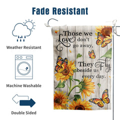 Back view of the Monarch Butterfly garden flag
