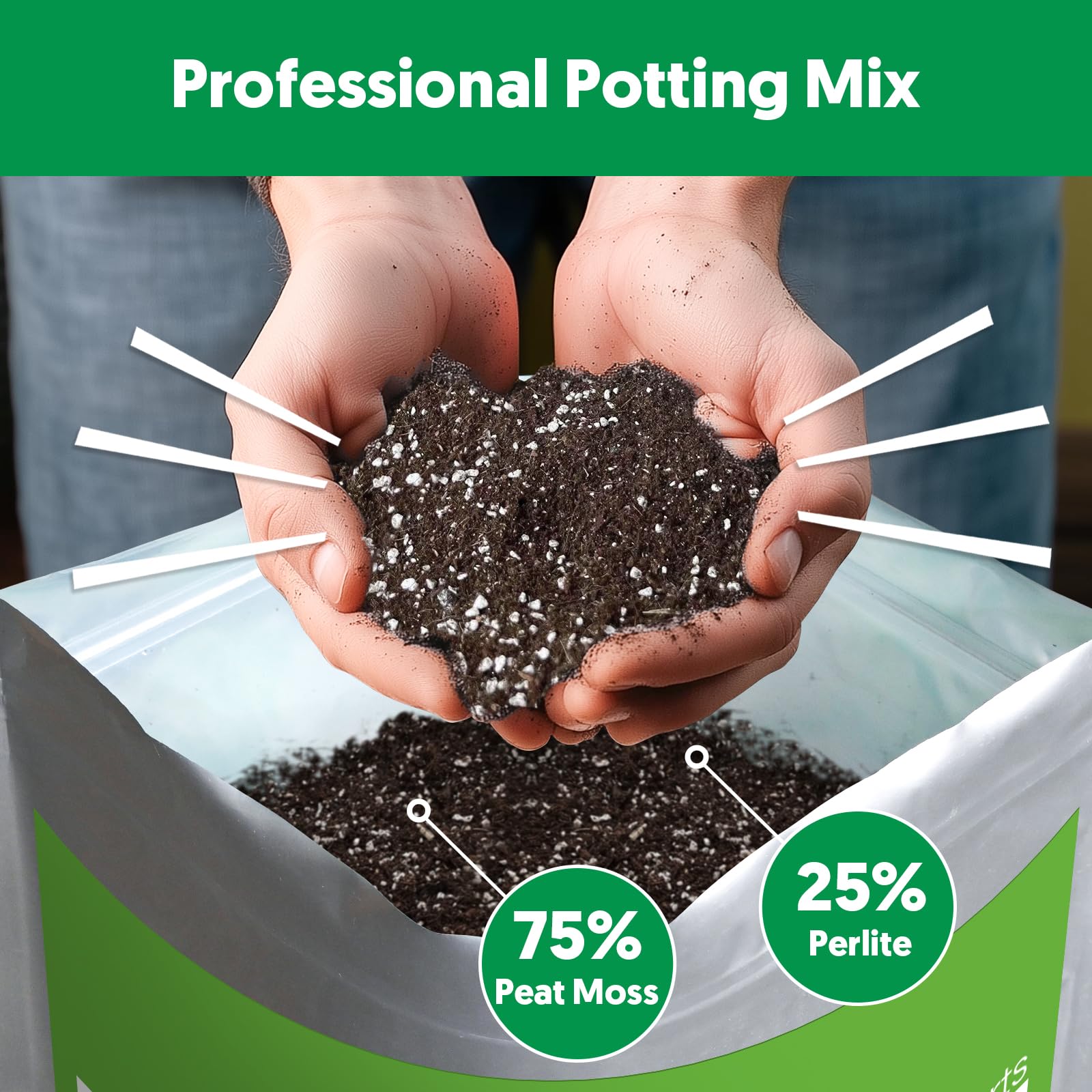 Back view of THE NEXT GARDENER.COM succulent cactus potting soil bag