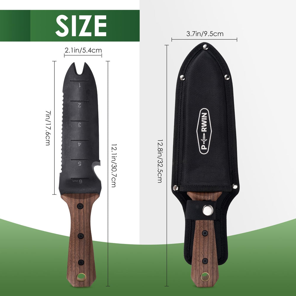 Back view of the PERWIN Hori Hori Garden Knife
