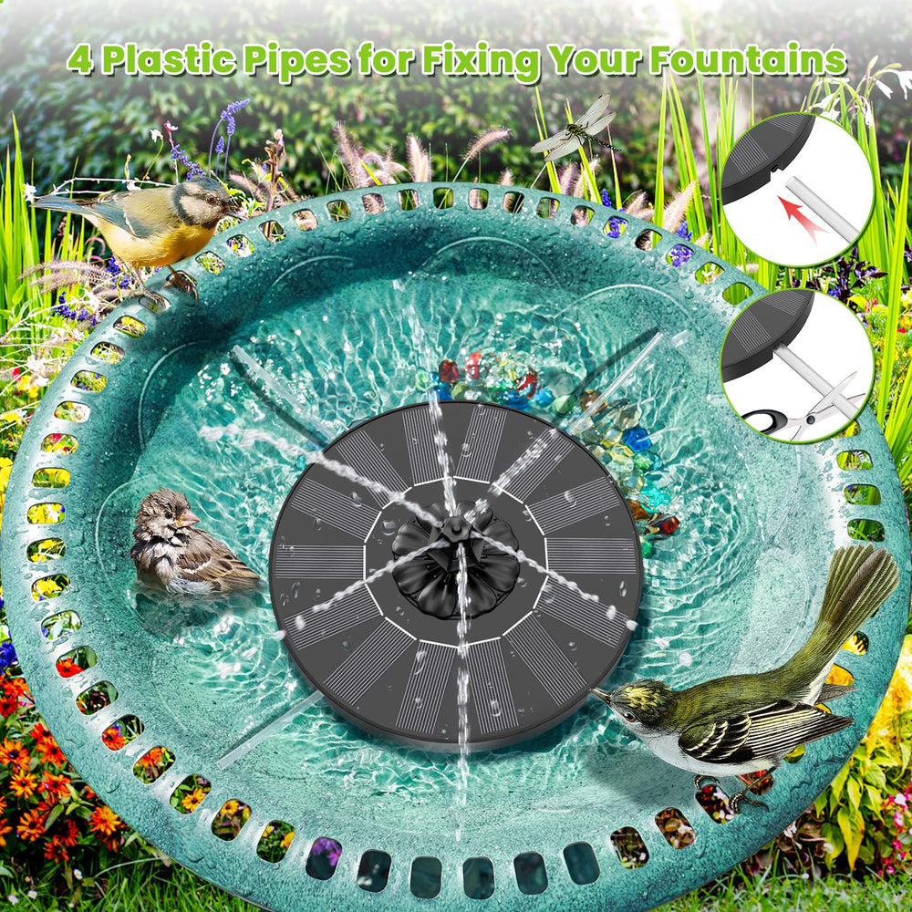 Back view of the SZMP Solar Fountain showcasing stable design