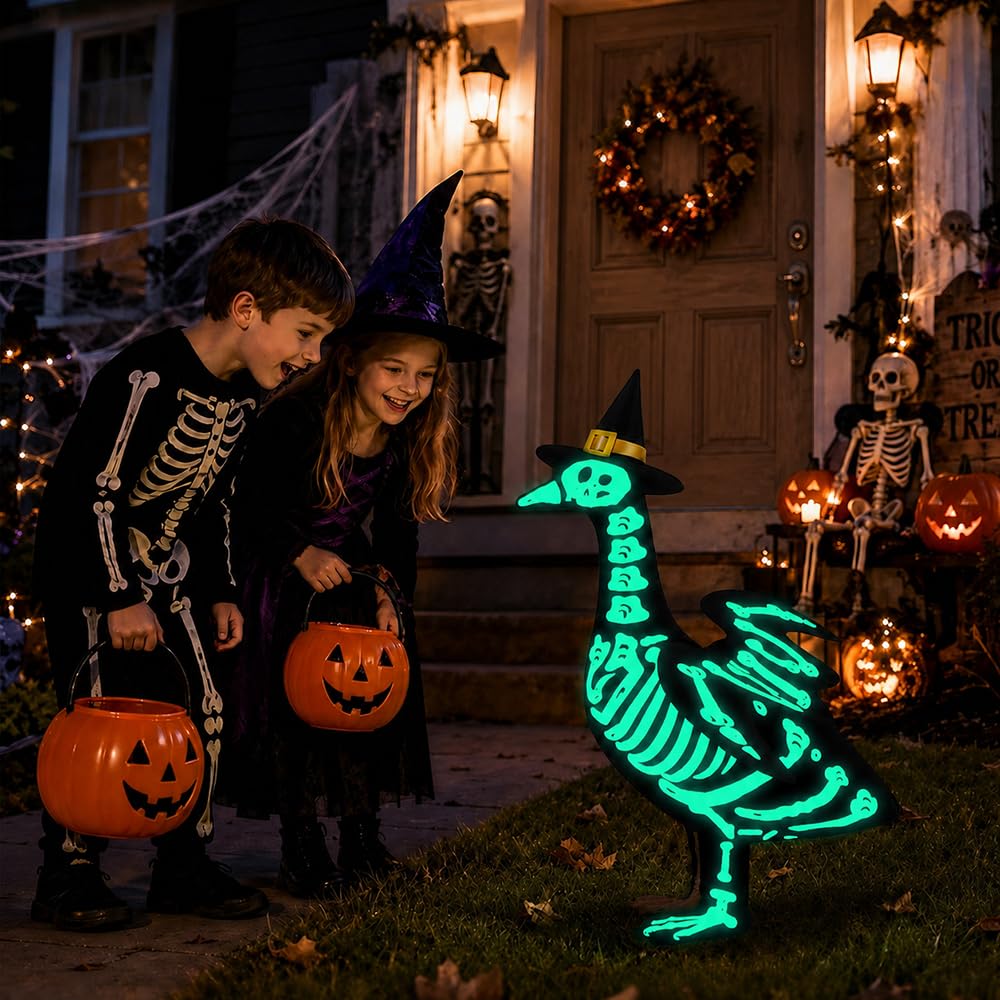 Back view of the Teeanzo Skeleton Goose Outfit with wings