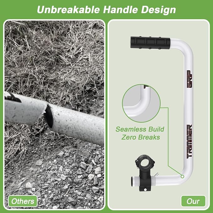 Back view of the trimmer handle installed on a weed eater