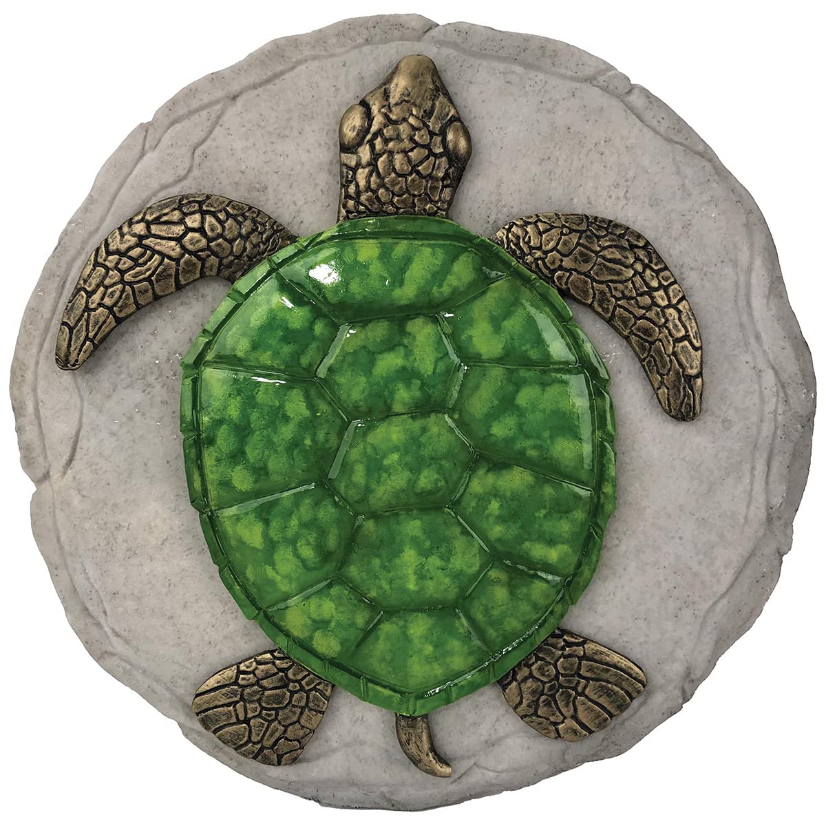 Back view of the Turtle Stepping Stone showing hanging hardware