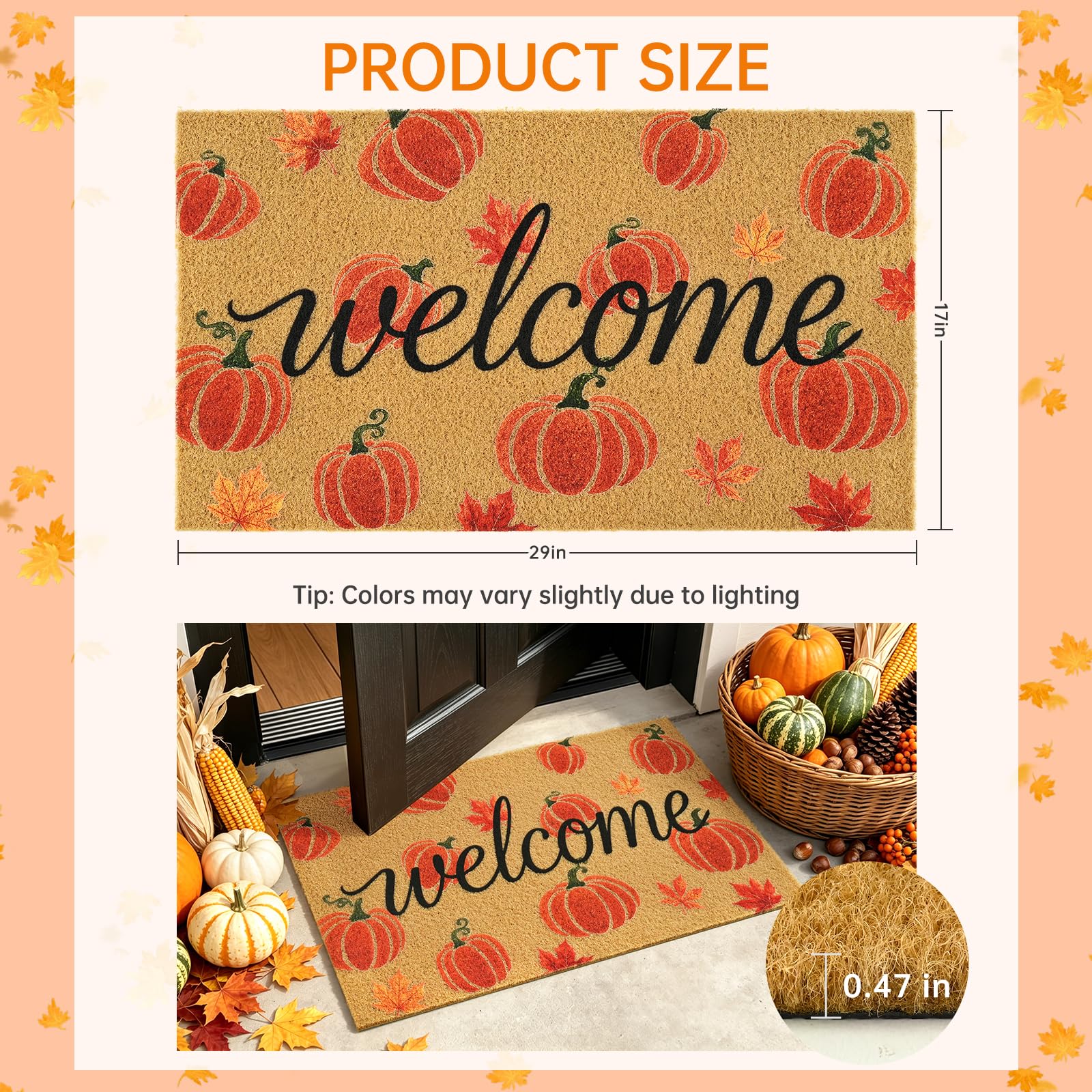 Back view of the ULTSOFE doormat revealing TPR backing