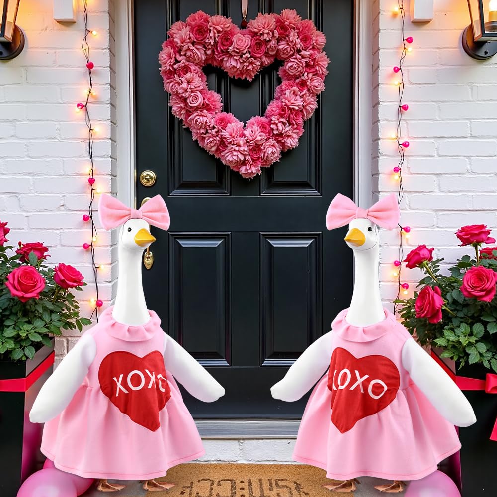 Back view of the Valentine's Day goose costume