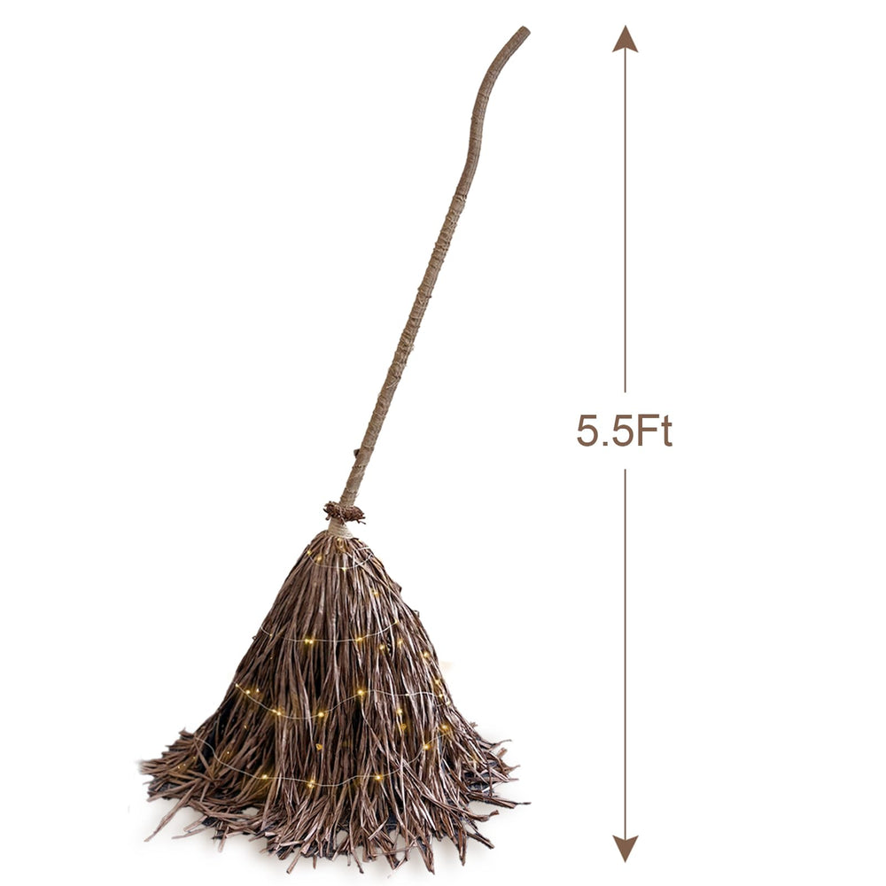 Back view of the witches broom showing the burlap wrapped pole