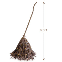 Back view of the witches broom showing the burlap wrapped pole