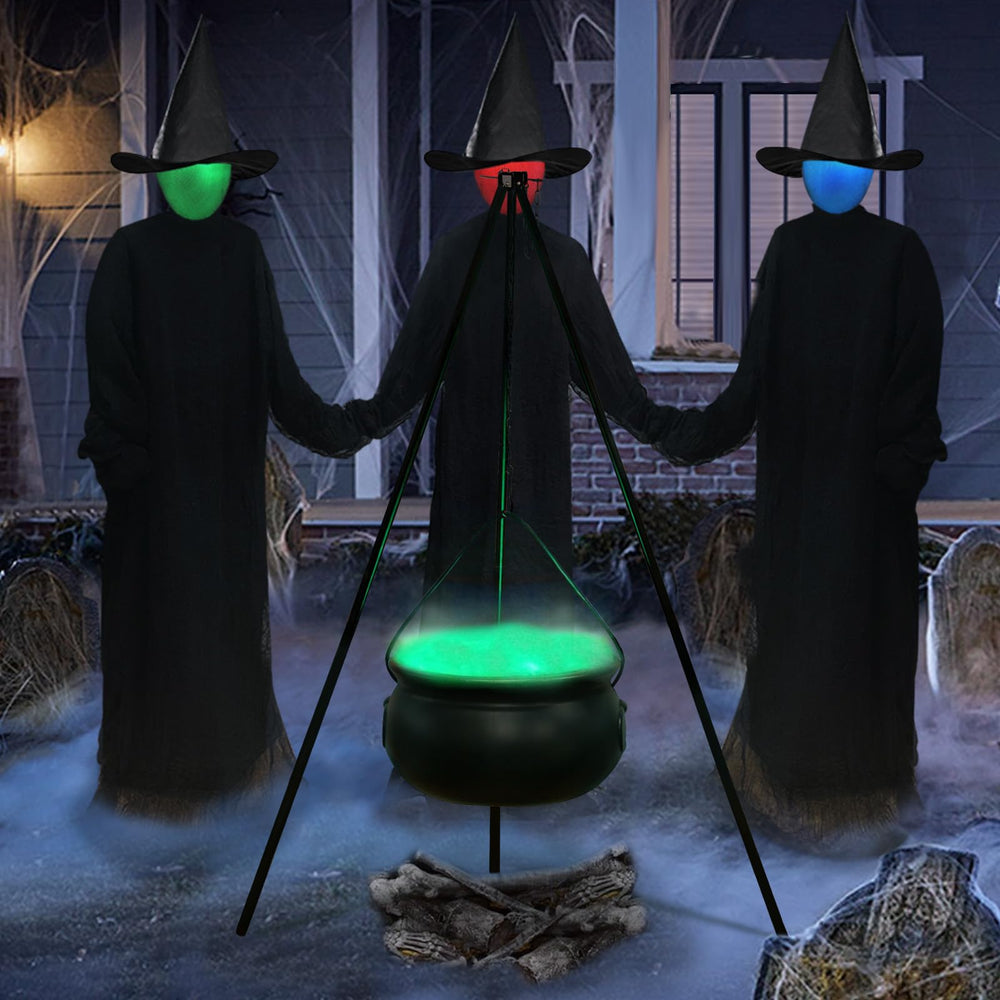Back view of the witches cauldron showing the battery compartment