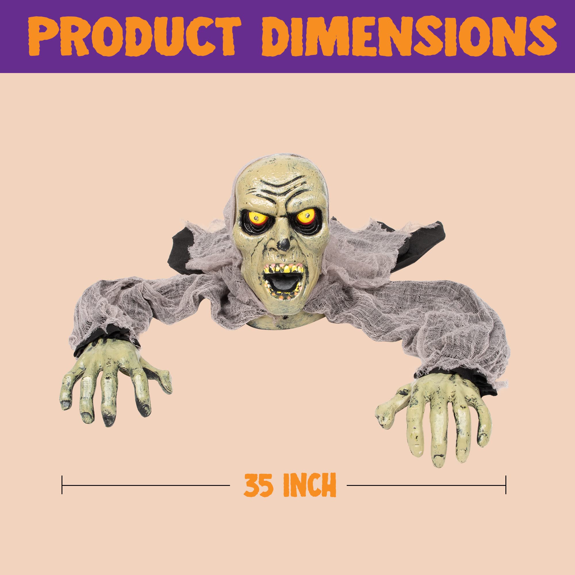 Back view of the zombie decoration showing setup