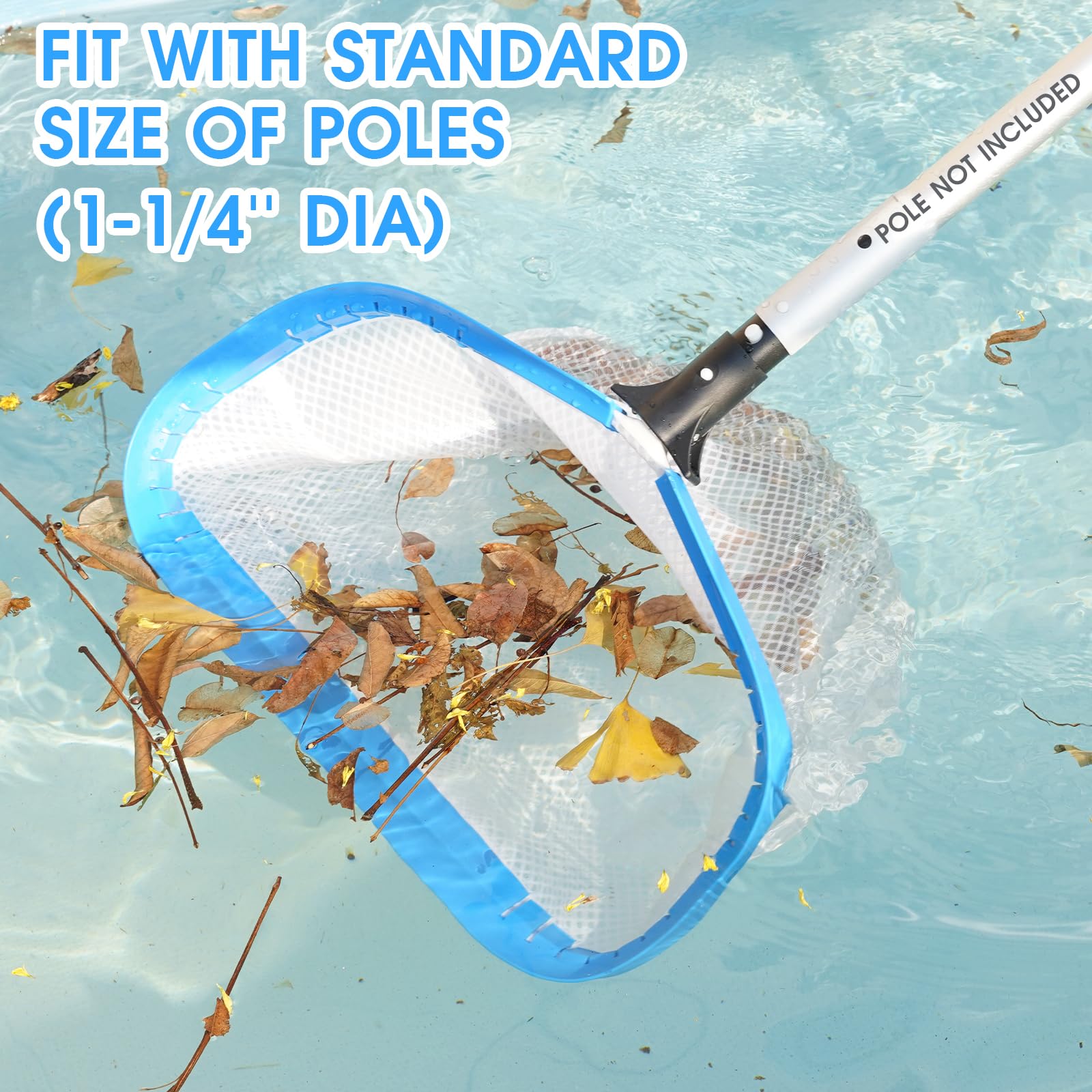 Back view of TidyMister 18-inch pool skimmer net