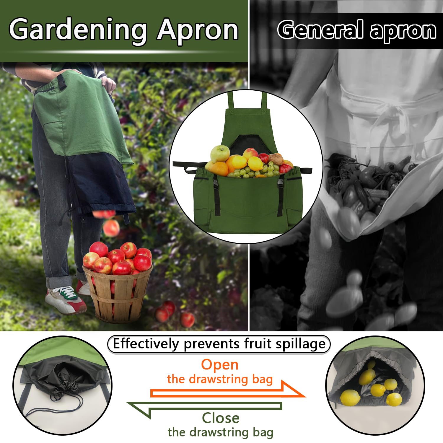Back view of Tintsabo Gardening Apron with criss-cross straps