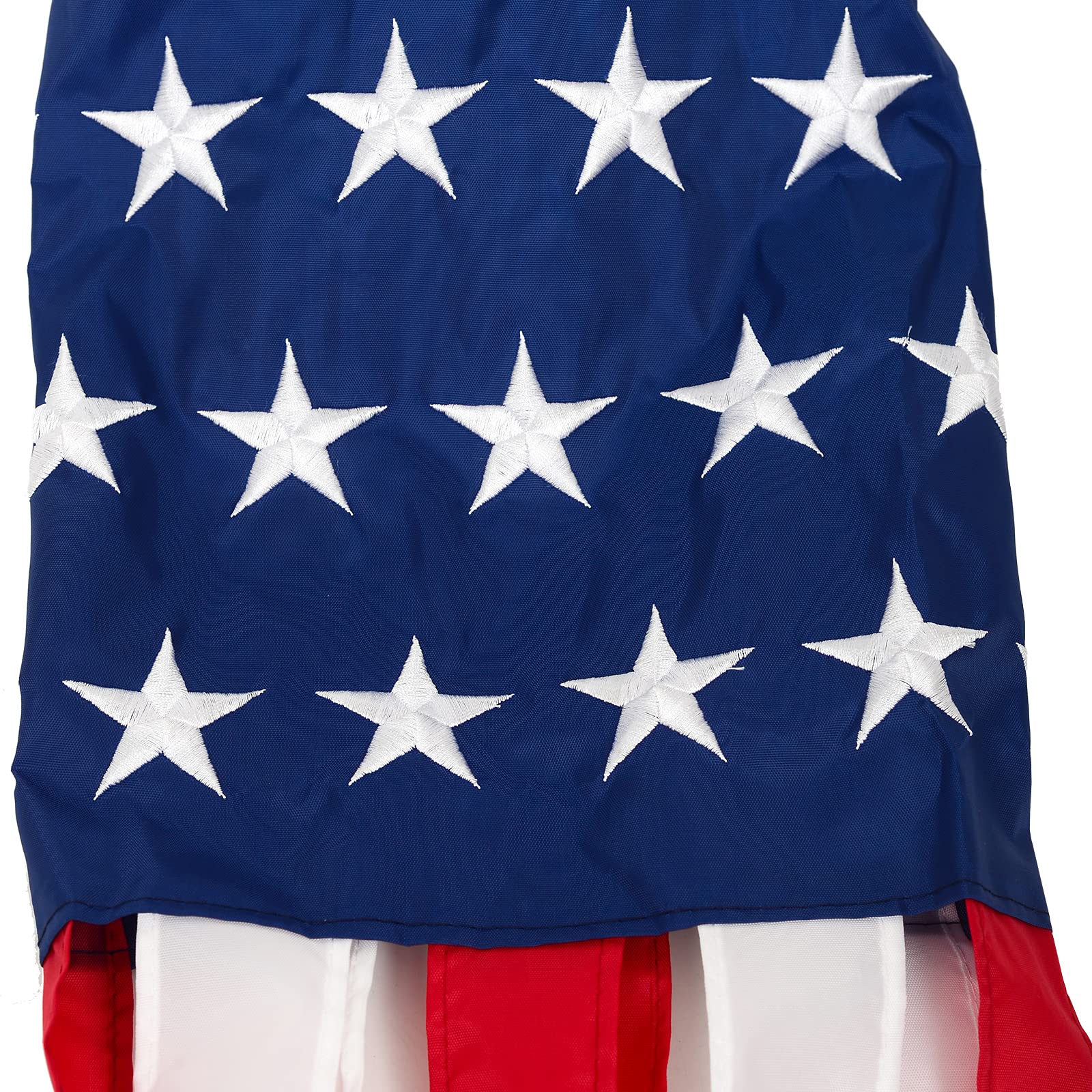 Back view of TPFEYEN American Flag Windsock showing clip attachment