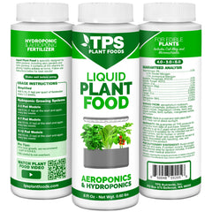 Back view of TPS NUTRIENTS Liquid Plant Food packaging