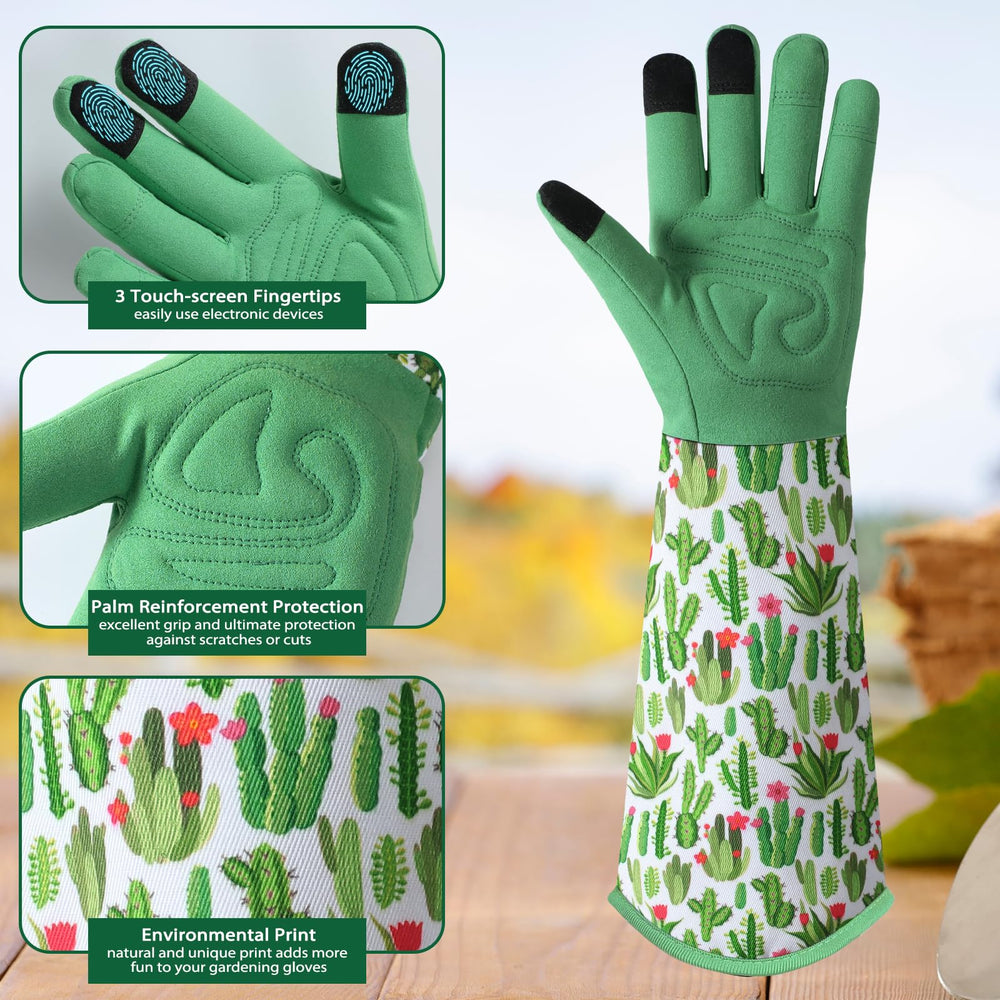 Back view of Trifabricy Gardening Gloves with extended cuffs