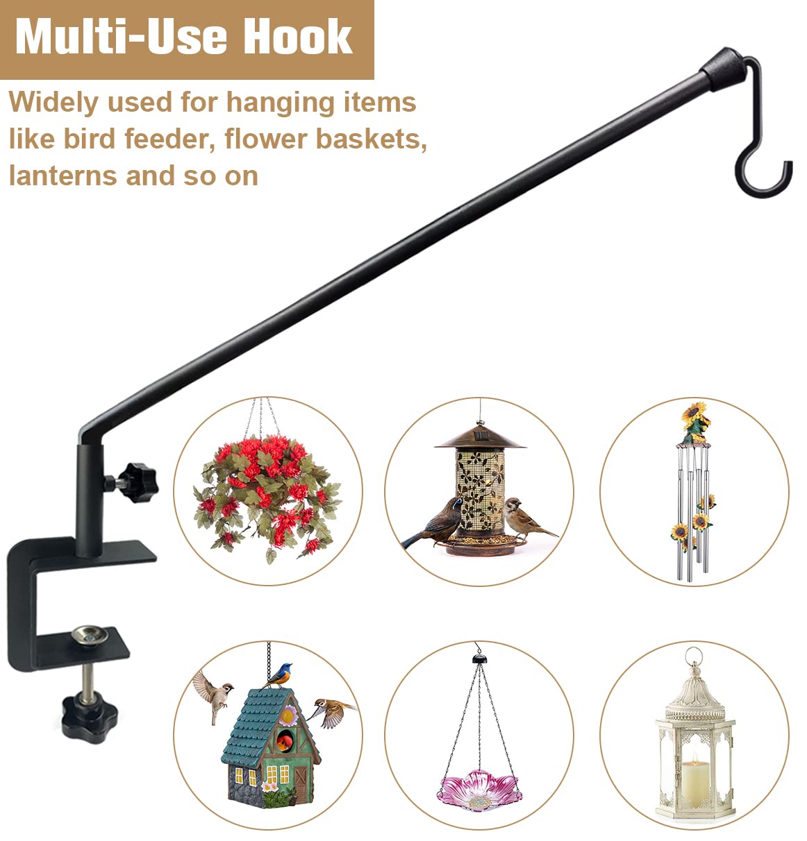 Back view of Tuohours deck hook demonstrating its sturdy design