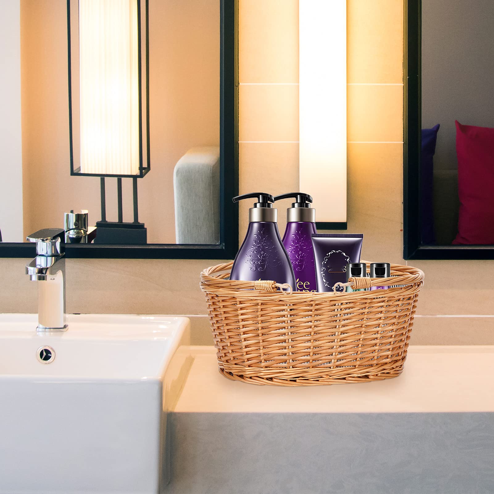 Back view of TwentyNext wicker basket showcasing storage capacity