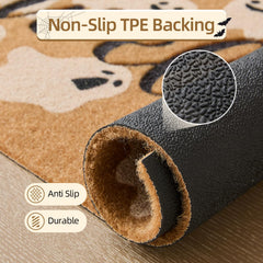 Back view of TYUU Halloween Door Mat showing non-slip backing