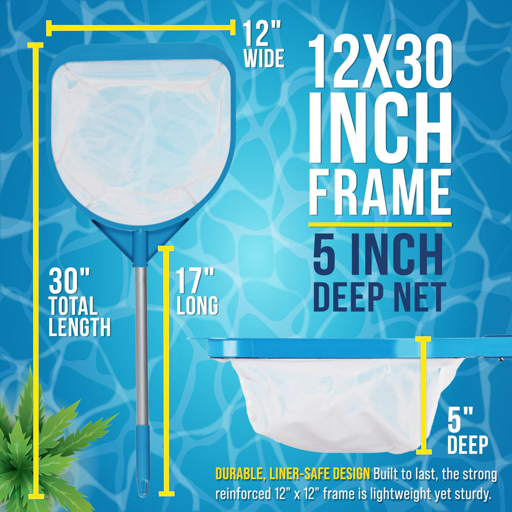 Back view of U.S. Pool Supply skimmer net showing pole attachment